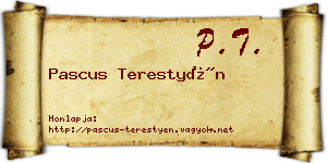 Pascus Terestyén névjegykártya